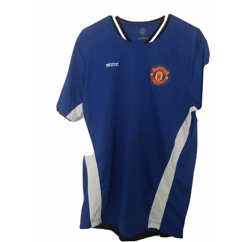 Manchester United Short Sleeve Jersey Soccer Football Shirt Mens Size XL Blue